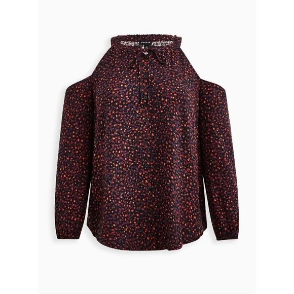 NWT Torrid (1) Crinkle Gauze Cold Shoulder Tie-Front Top - Picture 8 of 8